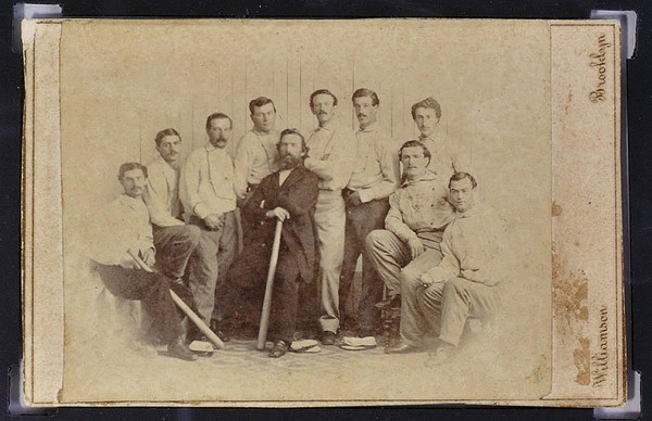A Rare 1865 Baseball card Showing the Brooklyn Atlantics Baseball Team