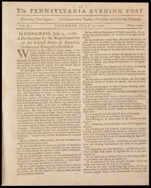 First Newspaper Printing of Declaration of Independence Expected to Sell for $2 Million at Auction