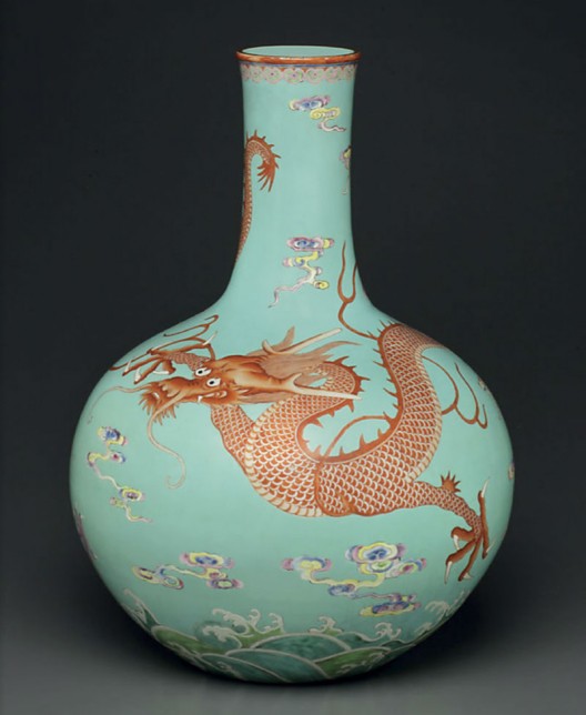 A-Very-Rare-Large-Famille-Rose-Turquoise-Ground-Bottle-Vase