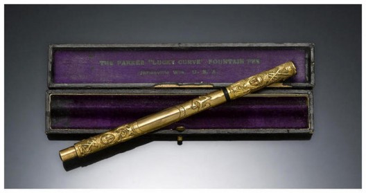 Parker Aztec Gold-Filled Fountain Pen Leading At Bonhams Auction