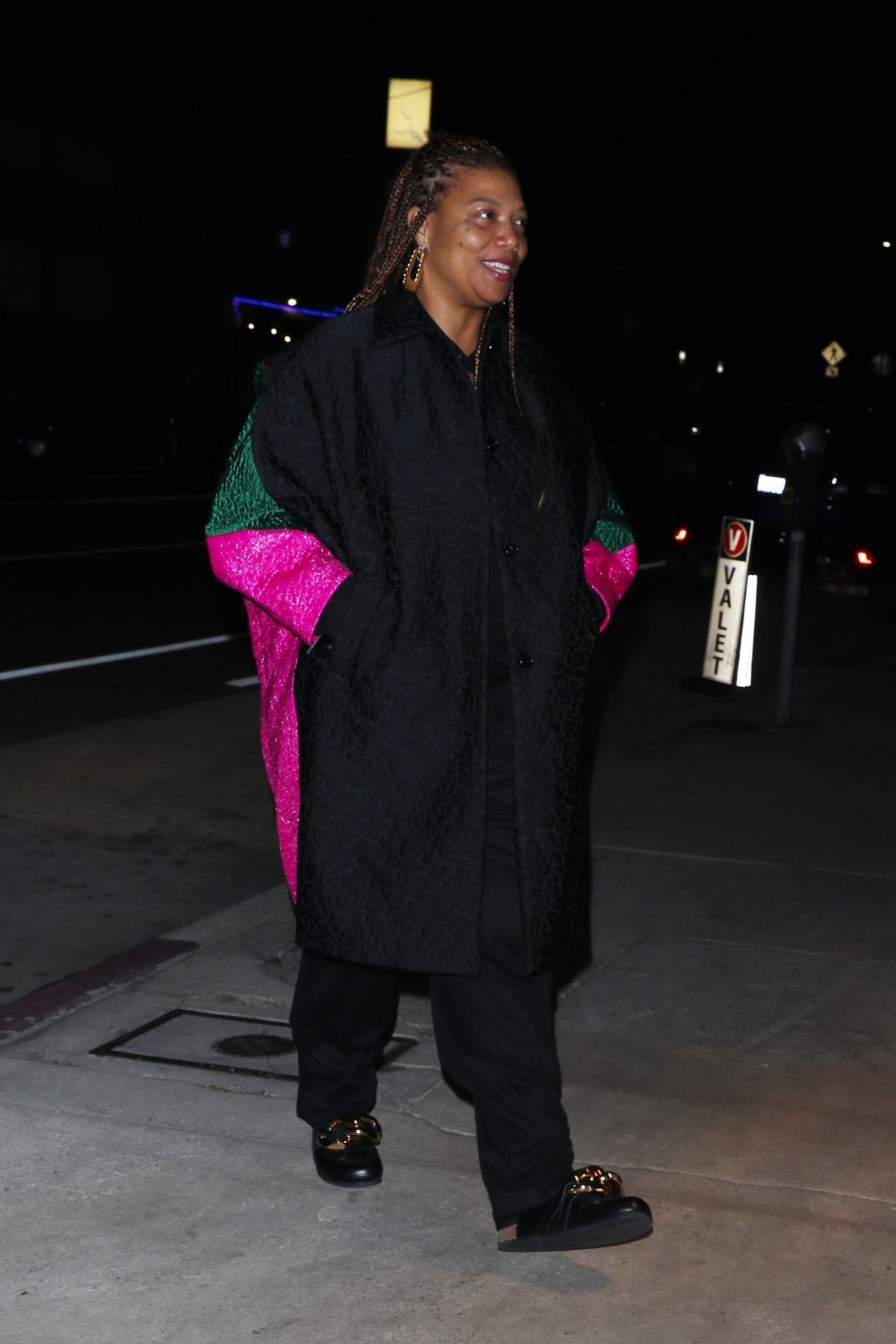 Eboni Nichols and Queen Latifah leaving Giorgio Baldi on Christmas Eve